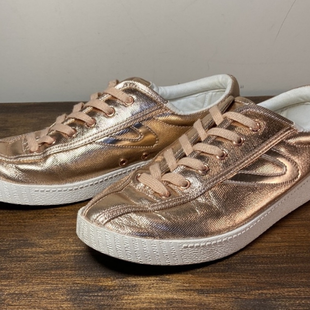 Tretorn Nylite Plus Metallic Gold Sneakers